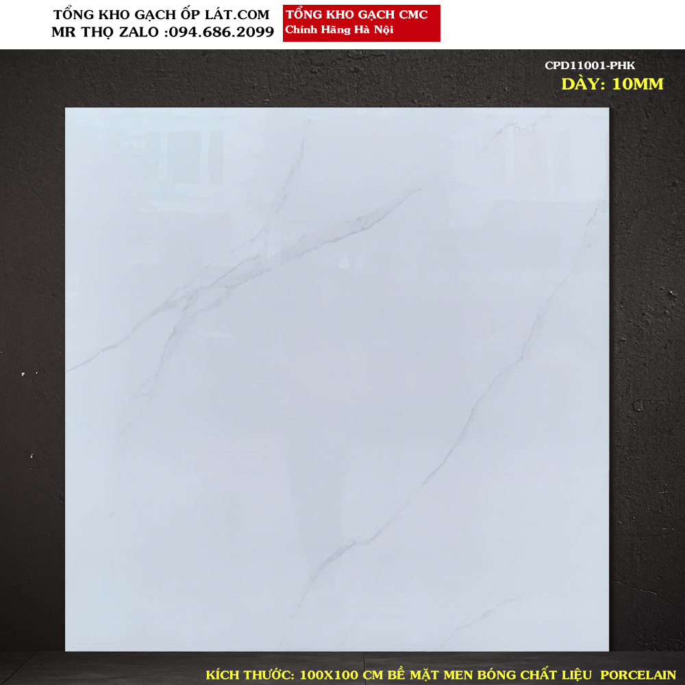 Gạch lát nền Trắng vân CMC 1MX1M CPD11001 Loại A